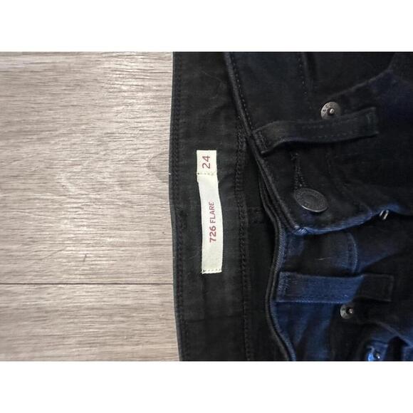 Levi's 726 Flare Black Jeans Size 24 - Picture 3 of 4